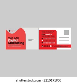 Modern Post Card Design Template 4. Its Make In Adobe Illustrator.
 This Is Use Free Font. This Item Is Very Easy To Use. 