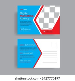 Modern post card design template.