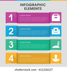 Modern post infographic template. infographic design with post icons includes love letter, stamp. can be used for presentation, diagram, annual report, web design. 