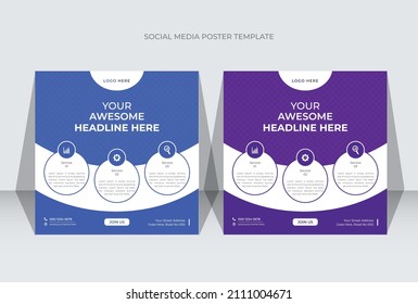 Modern post template. Business promotion square web banner. Mail newsletter layouts. Social media corporate post. Special offer banner. Sale and discount backgrounds. marketing template