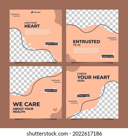 modern post template design. Collection of Medical social media post template for hospital and clinic. healthcare post social media template