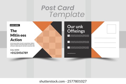 Modern postcard design and template