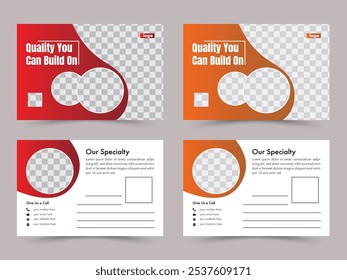 Modern postcard design template or amazing and modern postcard design template