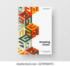 Plantilla vectorial de diseño de afiche A4 moderna. El mosaico original da forma al diseño de la cubierta corporativa.
