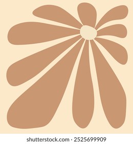 Cartaz moderno, fundo de arte floral abstrato. Rabiscos em estilo hippie retro moderno. Ilustração do vetor da flor botânica.