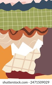Modern poster. Abstract shapes. Template for poster, postcard, banner. Vector illustration in flat modern style. 