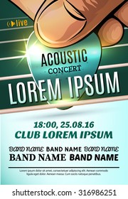 Modern poster for acoustic concert or rock festival