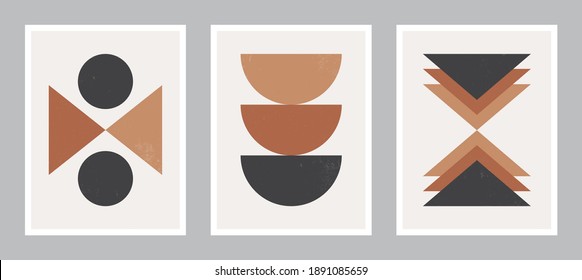 Afiche moderno Art. Resumen de arte en la pared. Decoración digital de estilo Art con textura de tonos grises. EPS vectorial 10.
