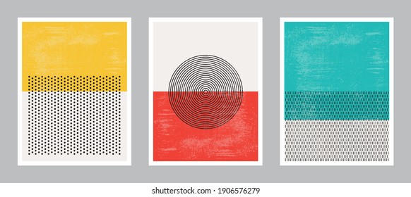 Modern Poster Art. Abstract Wall Art. Digital Interior Decoration Art with Grunge texture. Vector EPS 10.