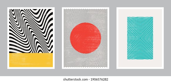 Modern Poster Art. Abstract Wall Art. Digital Interior Decoration Art with Grunge texture. Vector EPS 10.