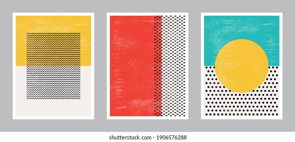 Modern Poster Art. Abstract Wall Art. Digital Interior Decoration Art with Grunge texture. Vector EPS 10. - Shutterstock ID 1906576288