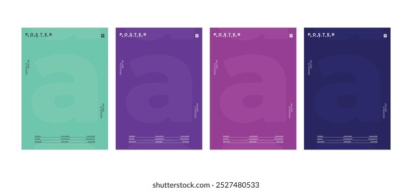 Modern poster background vector set. Minimalist style cover template with vibrant perspective Ideal design for social media, cover, banner, flyer.