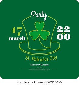 Modern poster for celebrating St. Patrick's Day. Vector banner for the party.