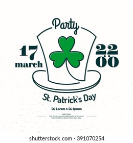 Modern poster for celebrating St. Patrick's Day. Vector banner for the party.