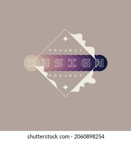 A modern poster consisting of geometric shapes. Abstract background with various shapes. Fashionable graphics for design