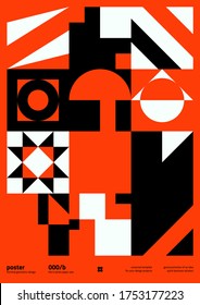 Modern poster design. Abstract vector graphic template made with bold typography and abstract geometric shapes, great for poster art, album cover prints.