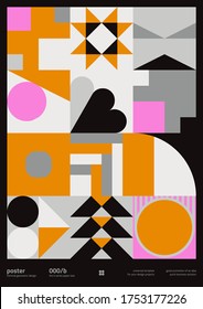 Modern poster design. Abstract vector graphic template made with bold typography and abstract geometric shapes, great for poster art, album cover prints.