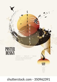 modern poster design with attractive brush stroke