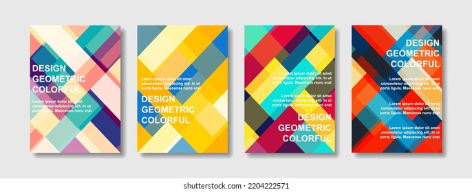 Modern poster design geometric colorful style and background cover simple