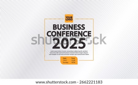 Modern poster design for seminars, meetups, corporate events with minimalist abstract background. Vertical business event banner for professional seminar, executive workshop with clean abstract layout