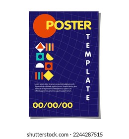 Modern poster design template with bright elements, and contemporary design.