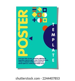 Modern poster design template with bright elements, and contemporary design.
