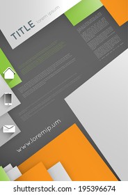 modern poster design template with icons and triangles