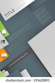 modern poster design template with icons and triangles