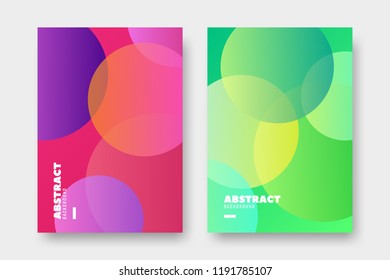 Modern poster design with vibrant gradient circles. Minimal cover template. Vector illustration.