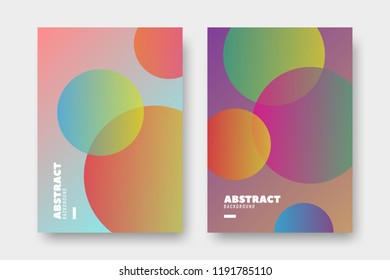 Modern poster design with vibrant gradient circles. Minimal cover template. Vector illustration.