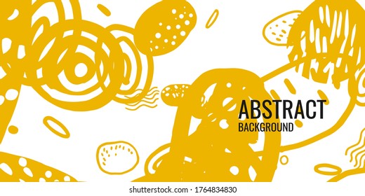 Modern poster. Different shapes in Doodle style. Abstract spots and shapes on the background. Vector illustration.