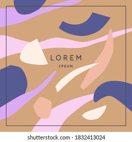 Afiche moderno. Diferentes formas en estilo Doodle. Manchas abstractas y formas en el fondo. Ilustración vectorial.