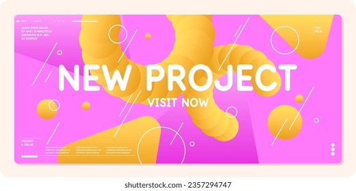 A modern poster in a fashionable geometric style. Abstract background with various elements. Vector graphics.