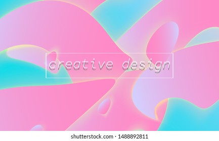 Modern poster. Fluid shapes. 3d geometric background. Vector illustration.
