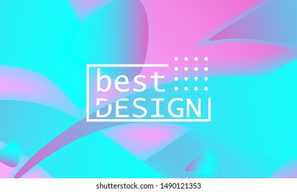 Modern poster. Fluid shapes. 3d geometric background. Vector illustration.