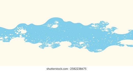 Modern poster fresh milk with splashes on a light blue background. Vector illustration in flat minimalistic style