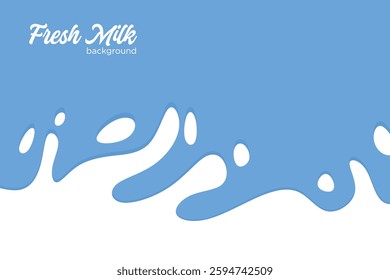 Modern poster fresh milk with splashes on a light blue background Vector Template EPS 10