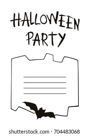 A modern poster with Halloween. Vector illustration in a flat style, web banner, flyer, postcard, greeting. Template for a party, holiday, design.