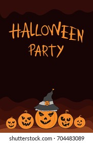 A modern poster with Halloween. Vector illustration in a flat style, web banner, flyer, postcard, greeting. Template for a party, holiday, design.