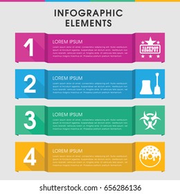 Modern poster infographic template. infographic design with poster icons includes nail polish, jackpot. can be used for presentation, diagram, annual report, web design.