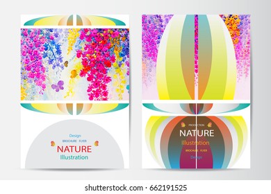 Modern poster magazine layout template,Flyer cover business brochure vector illustration design, Leaflet advertising watercolor painting background,Annual report for presentation