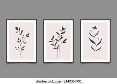 modern poster minimal floral composition for wall decoration