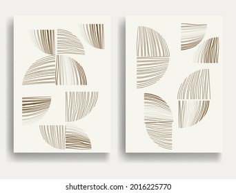 Modern poster with minimalist design elements . Grunge textured circles in Boho style  . Wall art , home deco . Vector abstract shape.