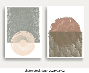 Modernes Plakat mit minimalistischen Design-Elementen. farbige Rechtecke im Boho-Stil. Wall Art , Home Deco . Abstrakte Vektorform.