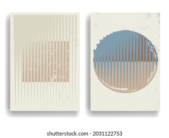 Modernes Plakat mit minimalistischen Design-Elementen im Boho-Stil. Wall Art , Home Deco . Abstrakte Vektorform.
