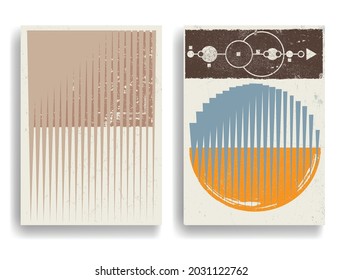 Modernes Plakat mit minimalistischen Design-Elementen im Boho-Stil. Wall Art , Home Deco . Abstrakte Vektorform.