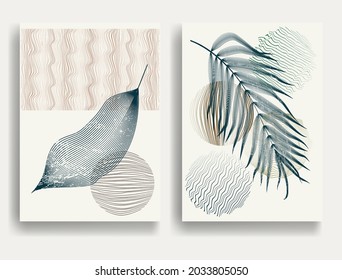 Afiche moderno con elementos de diseño minimalista. Grunge círculos texturados al estilo Boho . Arte mural, deco doméstico. Forma abstracta del vector.