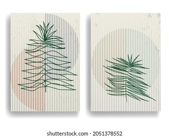 Afiche moderno con elementos de diseño minimalista al estilo Boho . Arte mural, deco doméstico. Forma abstracta del vector.