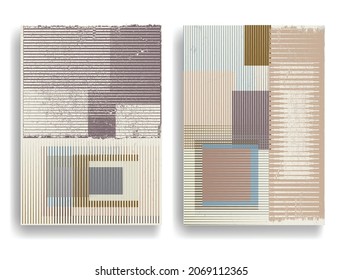 Modern poster with minimalist design elements . Grunge textured circles in Boho style  . Wall art , home deco . Vector abstract shape.