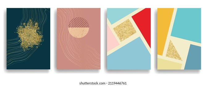 Modern poster with minimalist design elements . Grunge textured circles in Boho art style  . Wall art , home deco . Vector abstract shape.